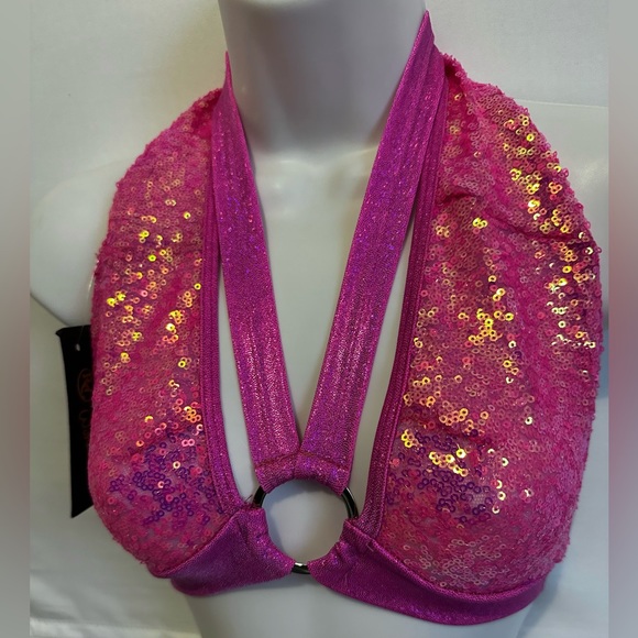 NWT! Rave Wonderland Pink Sequin Top - Picture 3 of 3